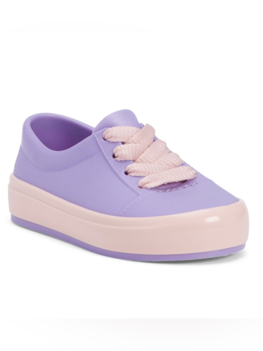 Mini Melissa Kids Low-Top Sneaker in Lavender and Light Pink